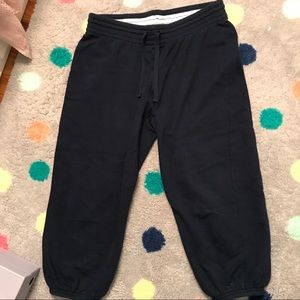 Navy Cropped Sweatpants